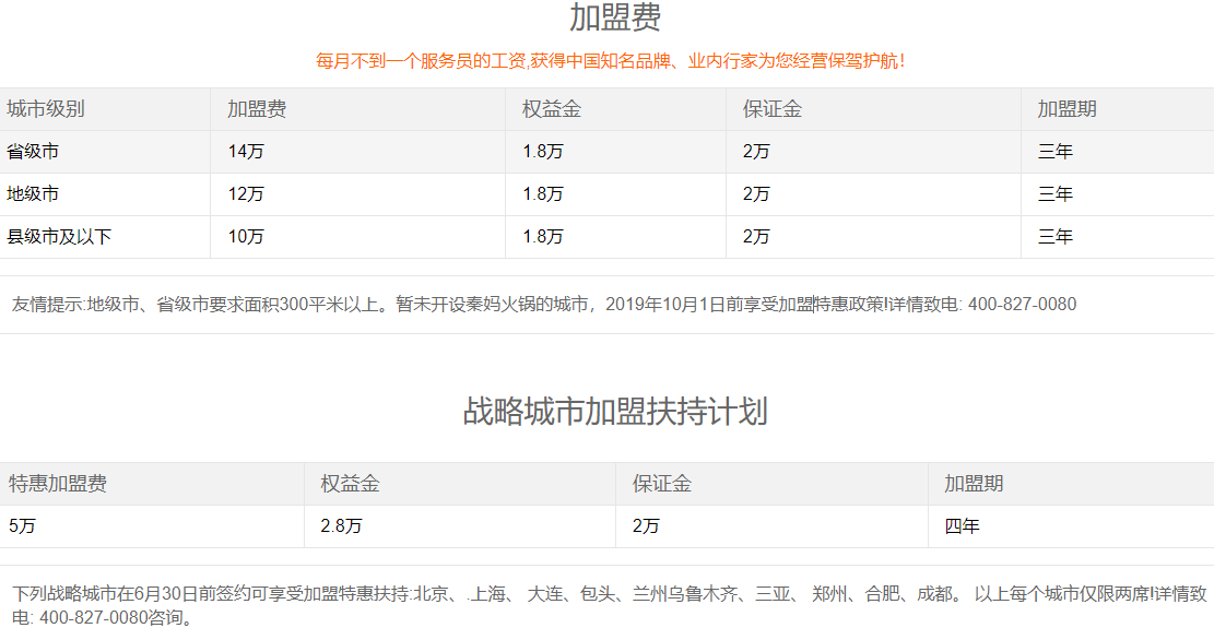 秦媽火鍋加盟費是一次交嗎？